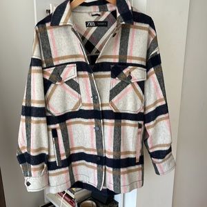 Zara wool blend oversized flannel SHACKET